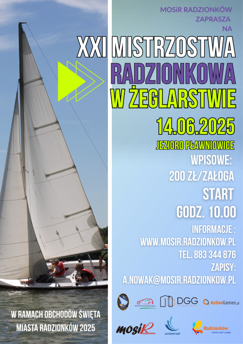 plakat XXI Mistrzostw Radzionkowa w Żeglarstwie