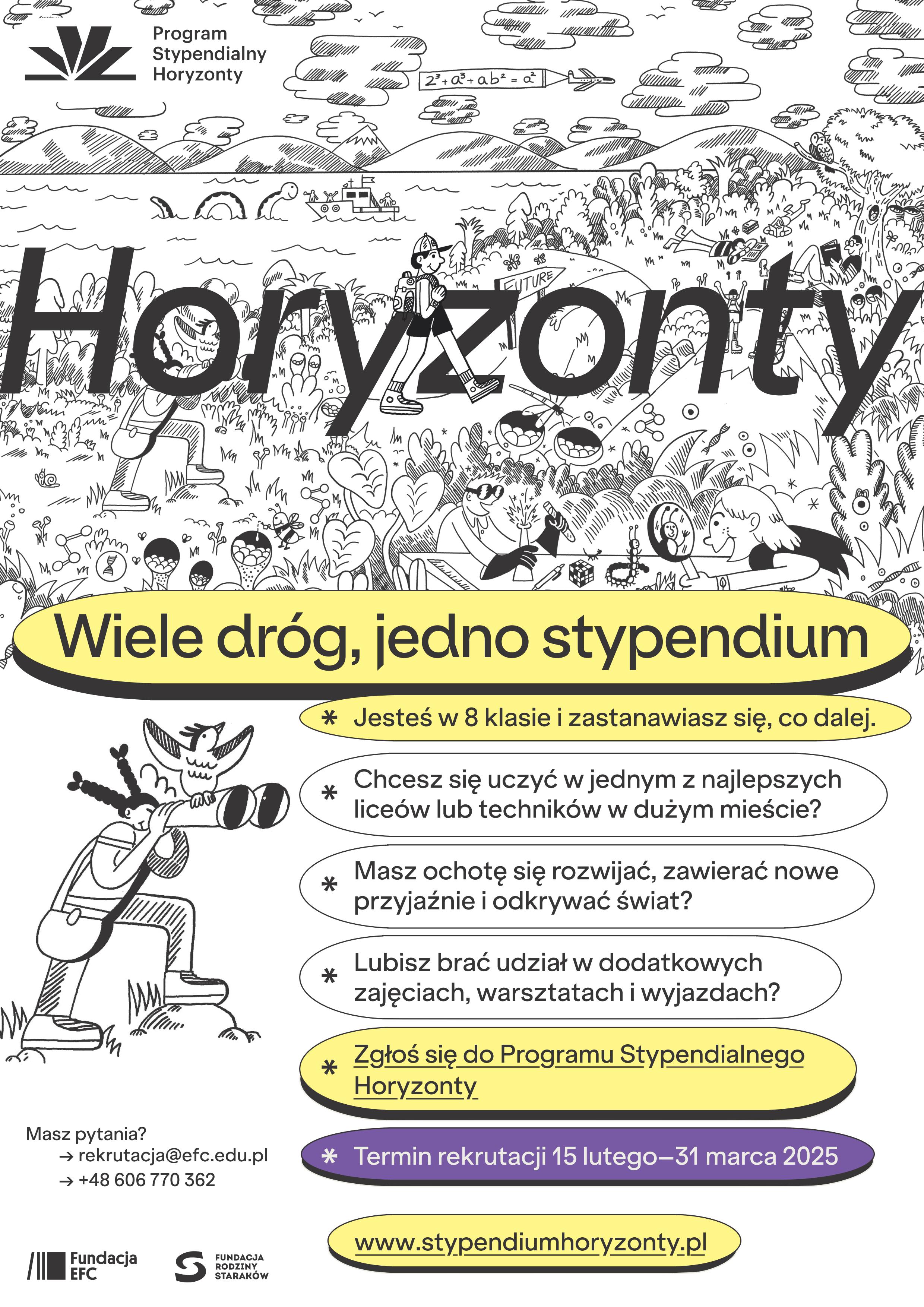 Plakat dotyczący programu stypendialnego Horyzonty