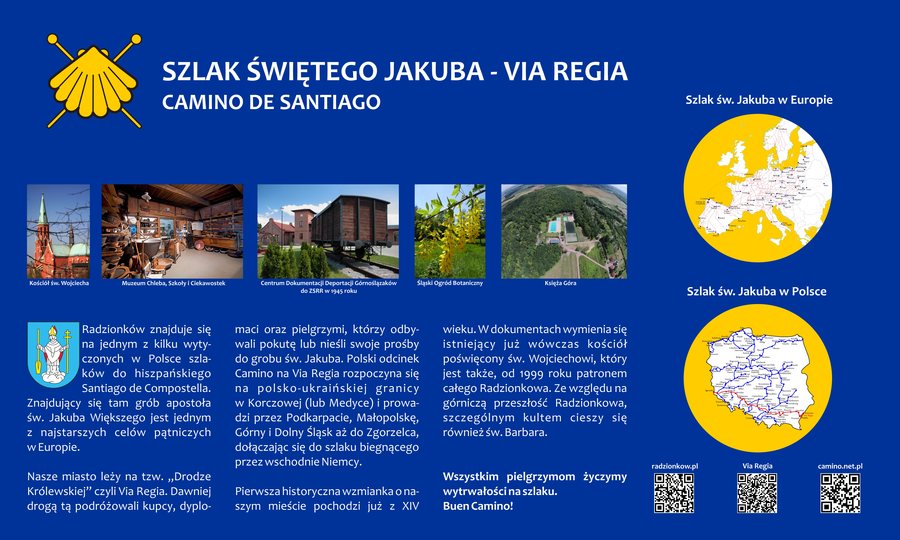 Plakat informacyjny o szlaku św. Jakuba