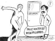 Czarno-biały rysunek satyryczny